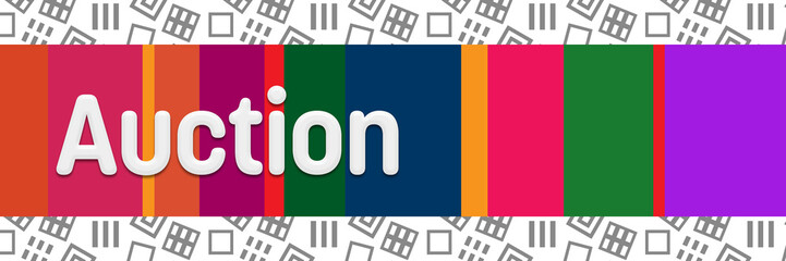 Auction Blue Box Business Symbols On Top Squares 