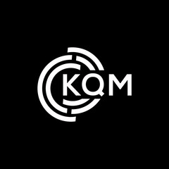 KQM letter logo design on black background. KQM creative initials letter logo concept. KQM letter design.