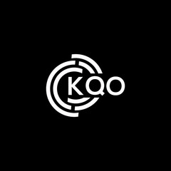KQO letter logo design on black background. KQO creative initials letter logo concept. KQO letter design.