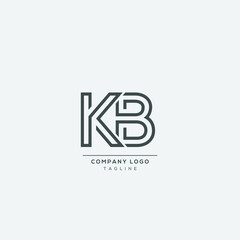 Alphabet letter icon logo KB