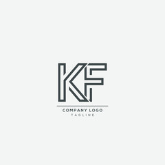Alphabet letter icon logo KF