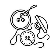 Images of icons of items for sewing