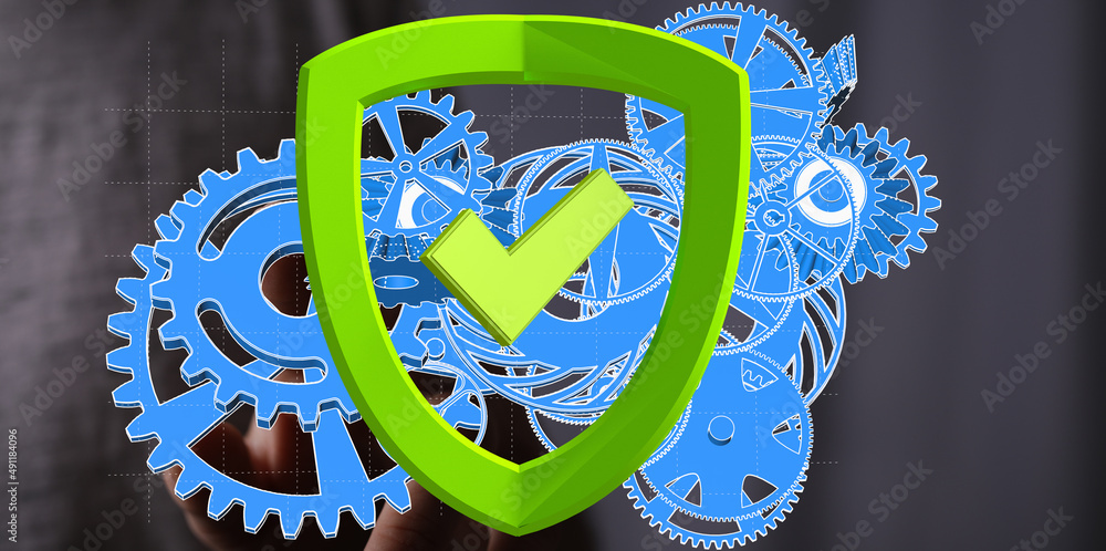 Poster mechanism green gears and cogs at work on black background. industrial machinery. 3d illustration. 3