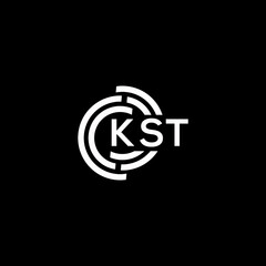 KST letter logo design on black background. KST creative initials letter logo concept. KST letter design.