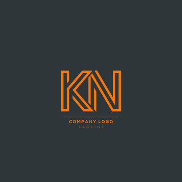 Alphabet letter icon logo KN
