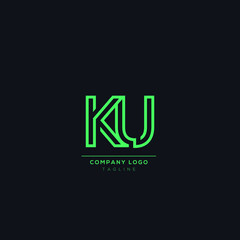 Fototapeta na wymiar Alphabet letter icon logo KU