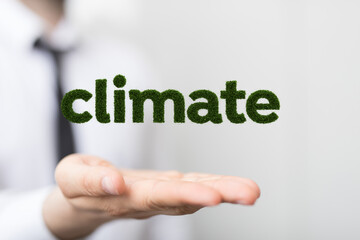 climate word modern in green