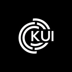 KUI letter logo design on black background. KUI creative initials letter logo concept. KUI letter design.