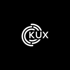 KUX letter logo design on black background. KUX creative initials letter logo concept. KUX letter design.