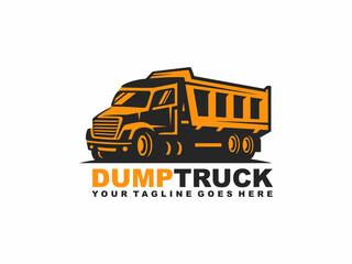 Dump truck logo design vector © sadajiwa