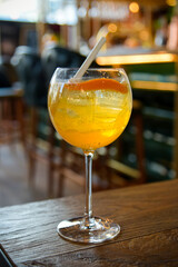glass of spritz in a bar