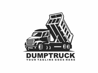 Dump truck logo design vector © sadajiwa