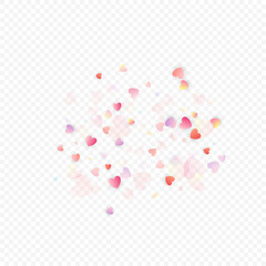 heart love vector confetti frame valentine pink