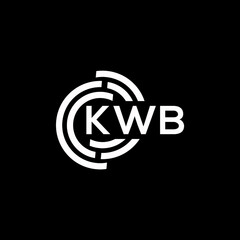 KWB letter logo design on black background. KWB creative initials letter logo concept. KWB letter design.