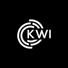 KWI letter logo design on black background. KWI creative initials letter logo concept. KWI letter design.