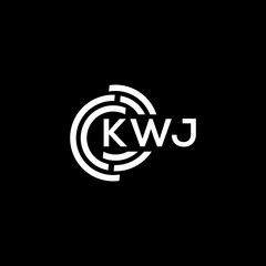 KWJ letter logo design on black background. KWJ creative initials letter logo concept. KWJ letter design.