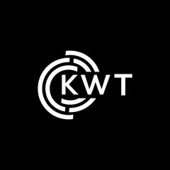 KWT letter logo design on black background. KWT creative initials letter logo concept. KWT letter design.