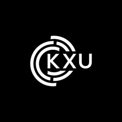 KXU letter logo design on black background. KXU creative initials letter logo concept. KXU letter design.