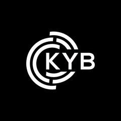 KYB letter logo design on black background. KYB creative initials letter logo concept. KYB letter design.
