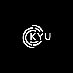 KYU letter logo design on black background. KYU creative initials letter logo concept. KYU letter design.
