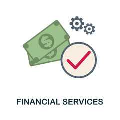 Financial Services flat icon. Colored element sign from recruitment collection. Flat Financial Services icon sign for web design, infographics and more.
