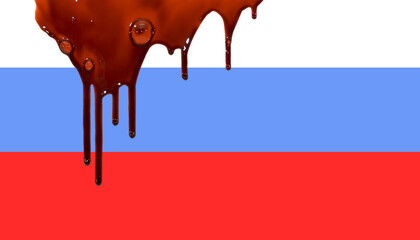russian flag in blood
