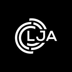LJA letter logo design on black background. LJA creative initials letter logo concept. LJA letter design.
