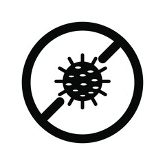 Obraz premium Antibacterial and antiviral defense. Germs and microbe icon. Vector illustrations, in black and white color. Simple and isolated style on a blank background.