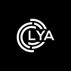 LYA letter logo design on black background. LYA creative initials letter logo concept. LYA letter design.
