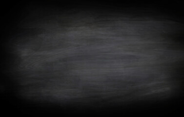Chalkboard texture background with grunge dirt white chalk on blank black board billboard wall