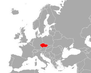 Karte von Tschechien in Europa