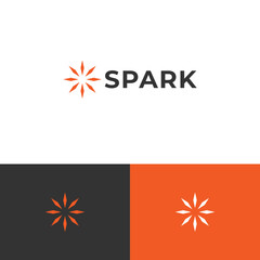 Obraz na płótnie Canvas Spark logo design concept. Night company brand logomark illustration. Can representing travel, adventure, smart, holiday, star, and floral.