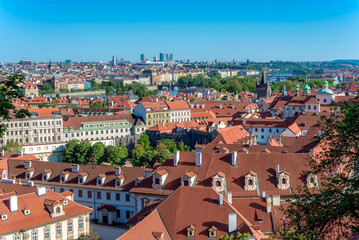 Fototapeta na wymiar Prague cityscape as seen from Prague castle. Prague, Czech Republic