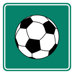 Fußball und Schild