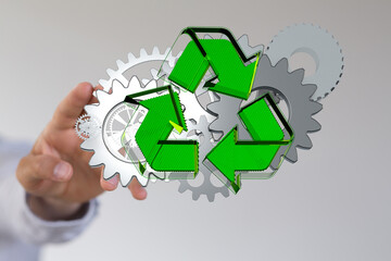 high tech eco green infinity computer technology concept  3d