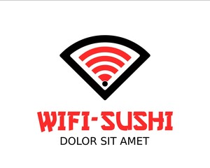 Sushi signal logo template design in Vector illustration