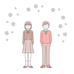 卒業式を迎えた子どもたち　3色