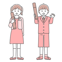 卒園式を迎えた子どもたち　3色