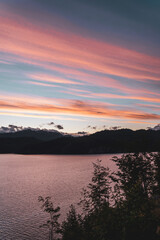 sunset over the lake