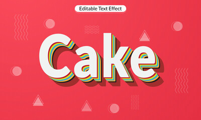 Text Effect, Text Style, 3D Text, 3D Text Effect, 3D Text Style, Editable Text Effect, Cake, Birthday Cake