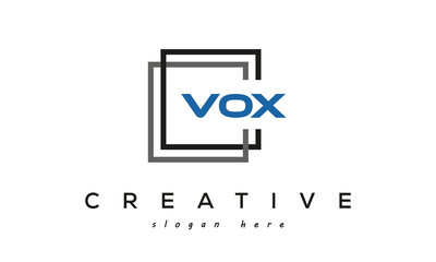 VOX creative square frame three letters logo