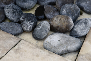 top view, stones in sunlight