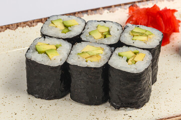 Japanese traditional roll with avocado