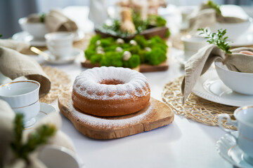 Detail of easter cake on the table