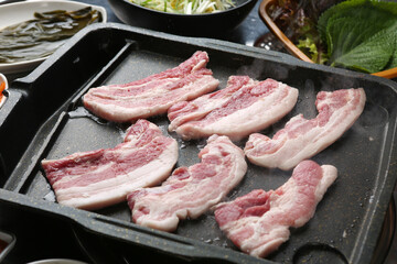 grilled pork belly  삼겹살구이