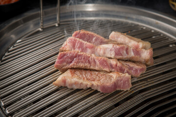 돼지 목살 목심 숯불구이 pork neck