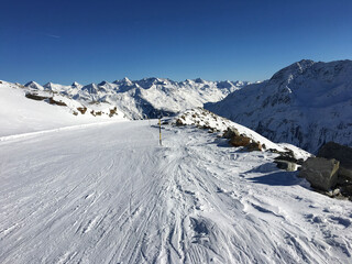 snow covered mountains