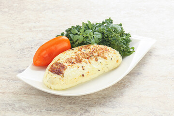 Roasted traditional cheese haloumi