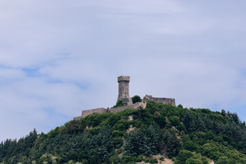 Tower Rocca of Radicofani fortress on the Tuscan  hill. Val d'Orcia, Italy