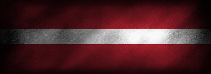 The Latvian flag on an old looking background - obrazy, fototapety, plakaty